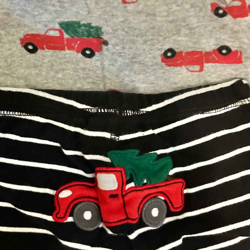 12m 4 Sets Carters Boys Pj Pajamas Bundle Long Sleeve Jogger Pants Lot Trucks - Picture 5 of 6